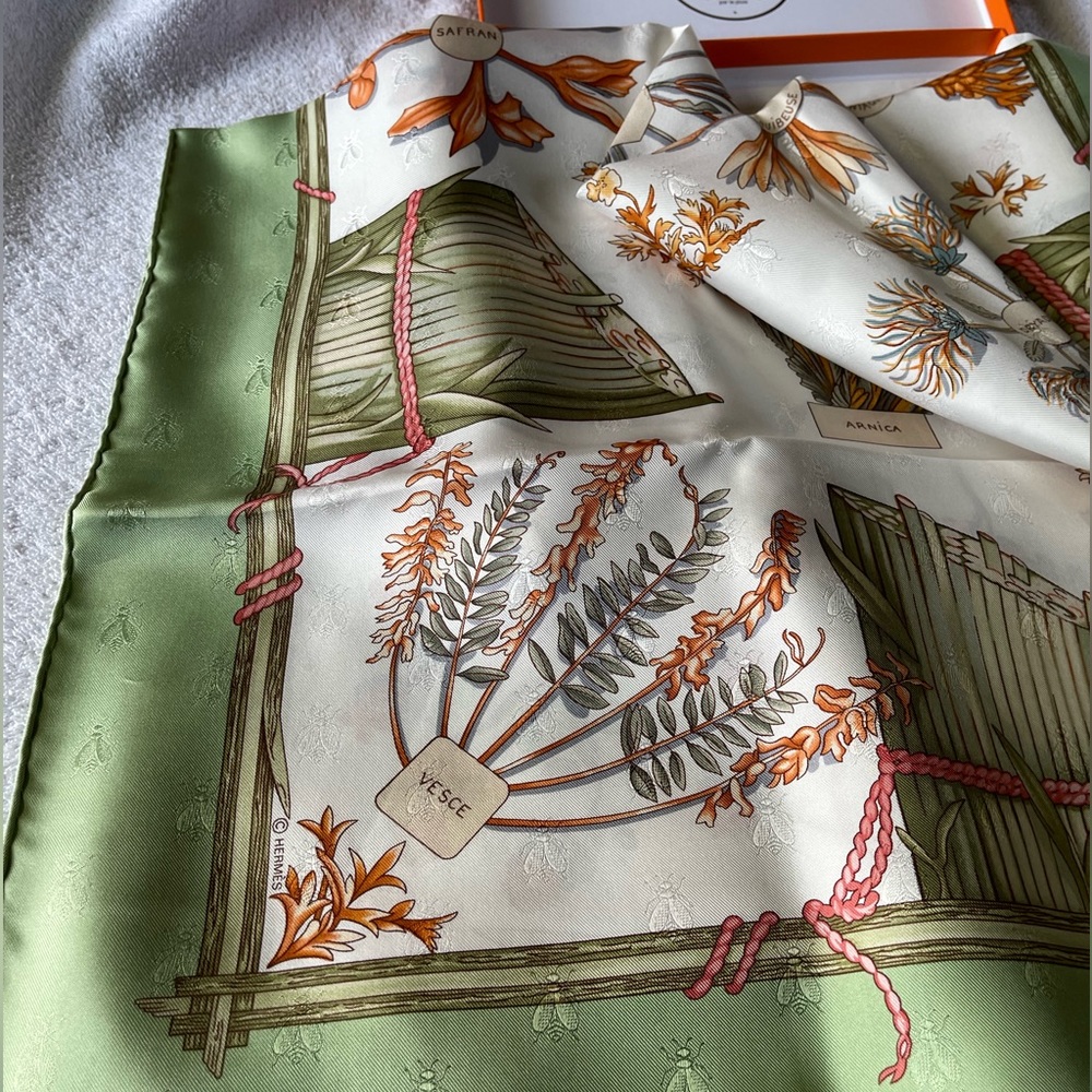 Hermes silk square scarf. Still in box.